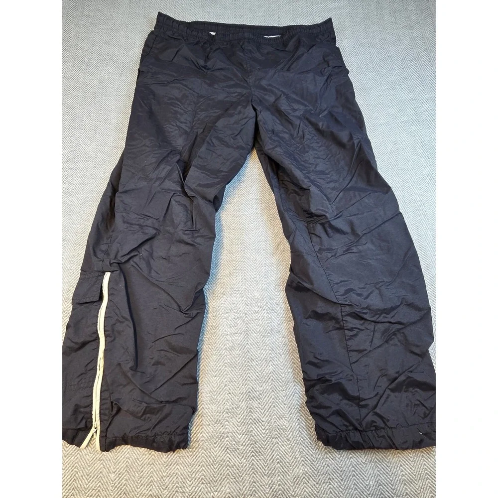 Nike Boys Black Nylon Track Pants Cargo Pocket XL 18-20 Windbreaker Joggers
